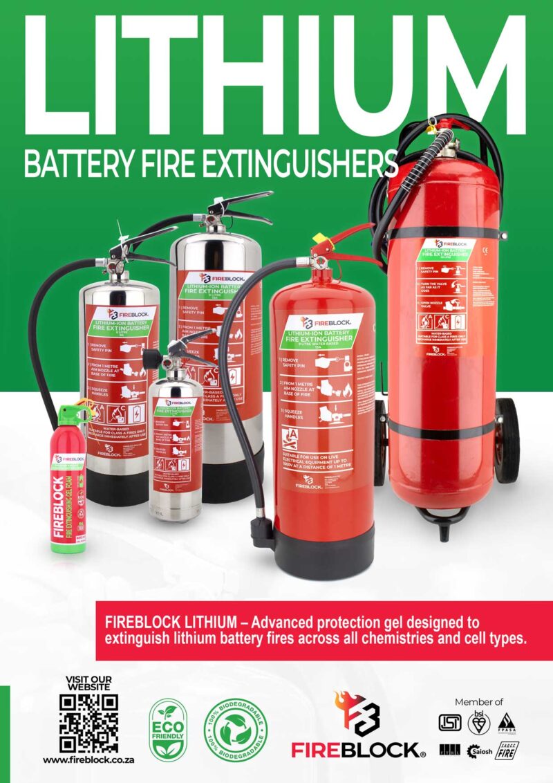 The Fireblock Lithium Extinguisher Range