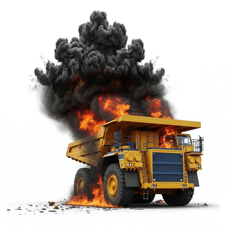 Burning-Mining-Truck