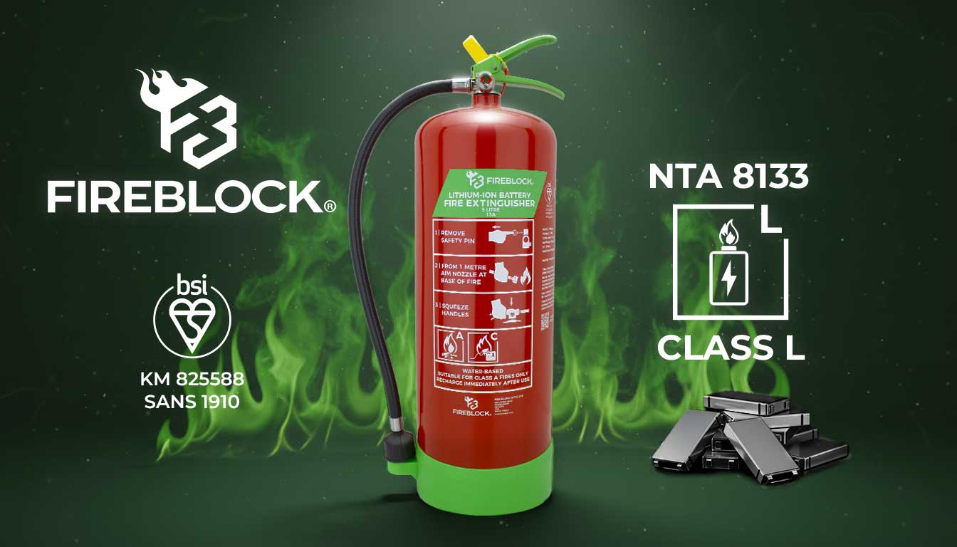 Fireblock Lithium Fire Extinguisher 9L Class L