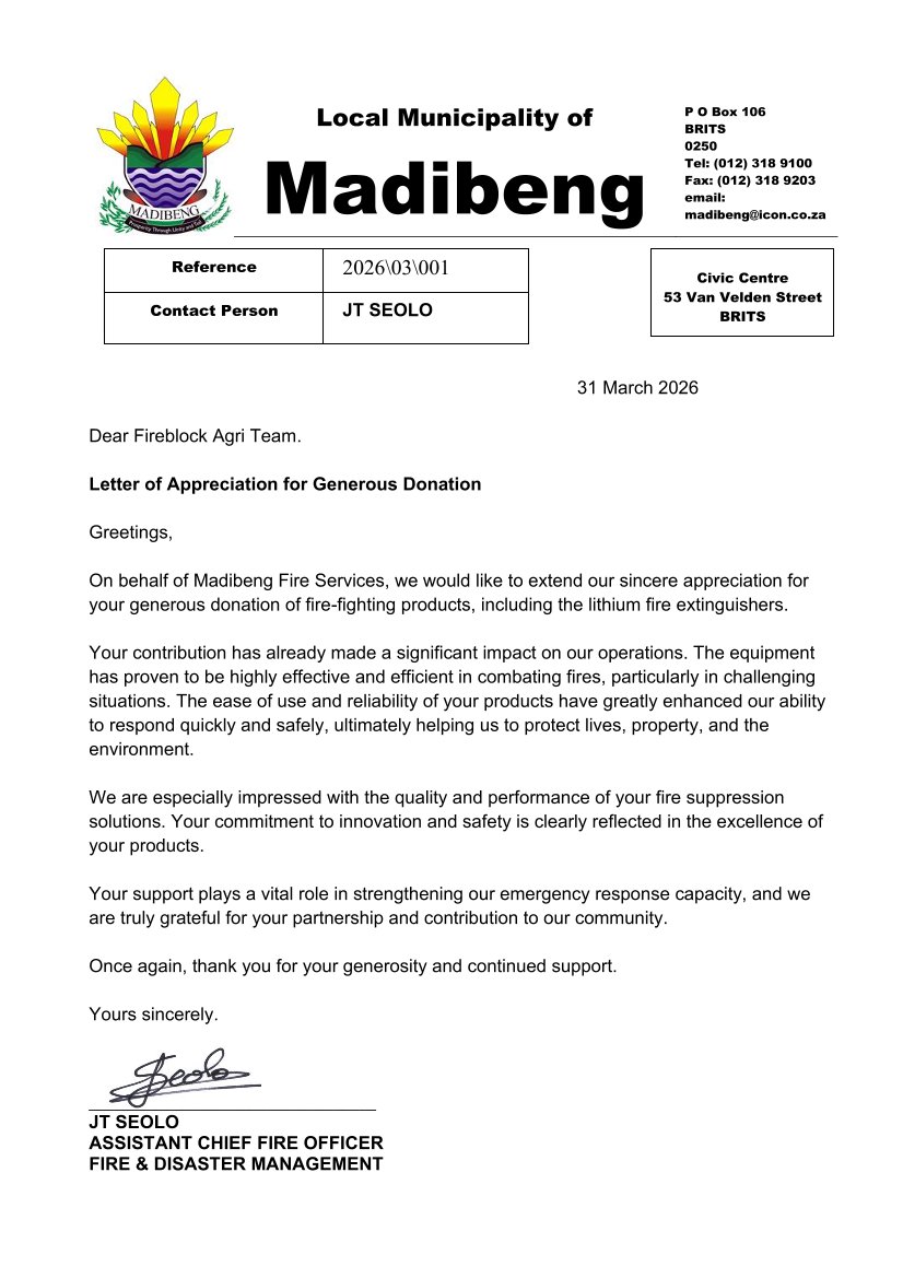 Appreciation Letter - Donation - FireBlock-1